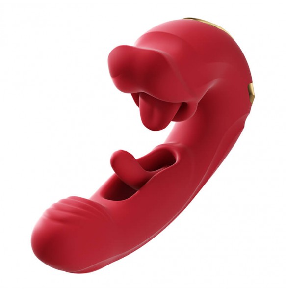 MizzZee - Lip Language Suction Tongue Lick Slap Vibrator (Chargeable - Red Rose)